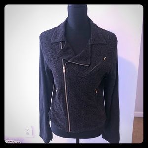 Crochet Moto Style Crop Jacket